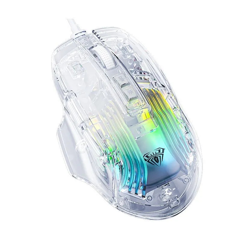 Проводная игровая мышь Aula S80 Transparent RGB