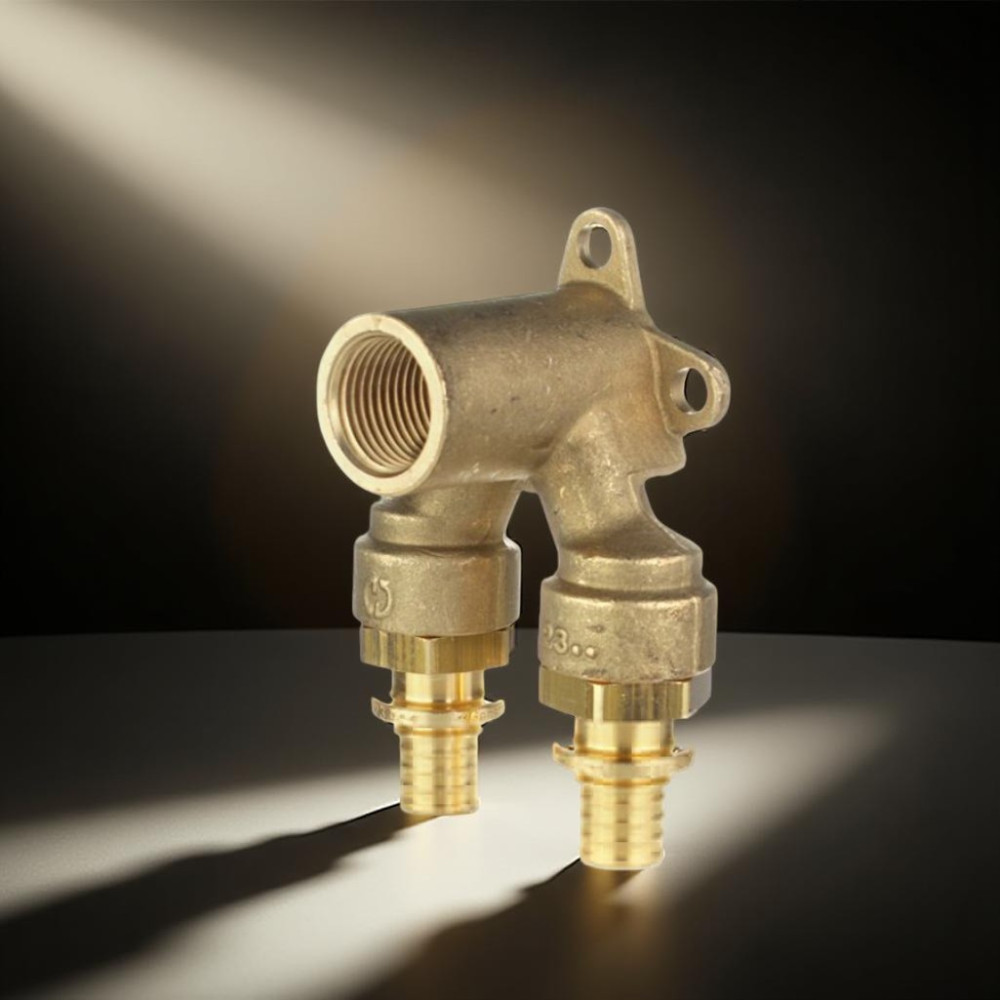 Двойной угловой установочный пресс-фитинг Giacomini RM138