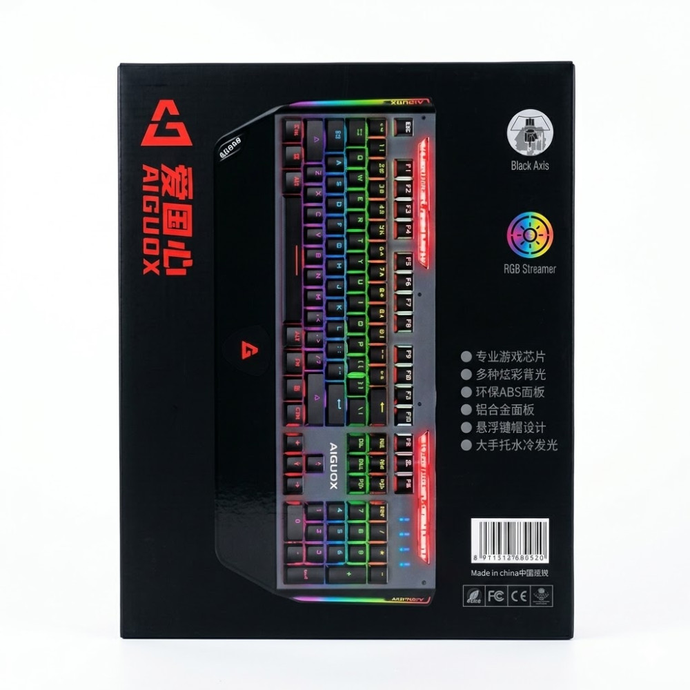 Механическая игровая клавиатура AiGUOX GK809 RGB