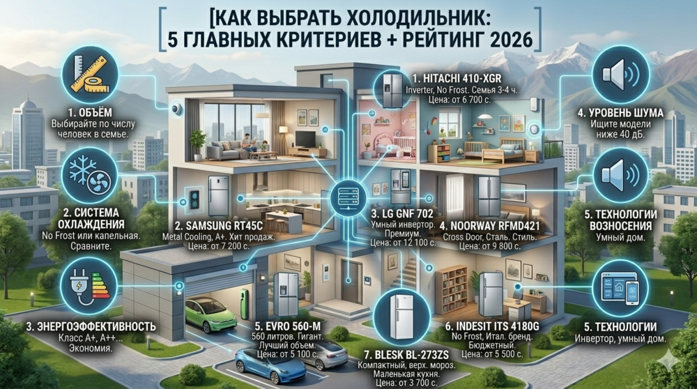 Как выбрать холодильник: 5 главных критериев + рейтинг 2026