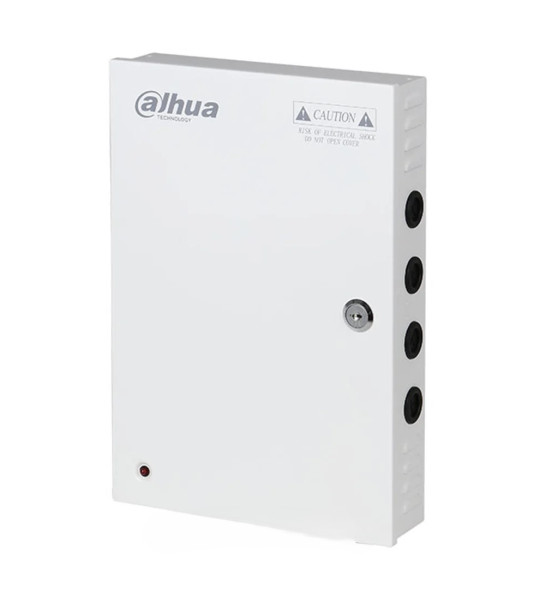 Dahua PFM342‑9CH 9‑канальный блок питания 12 В • Metal Box с LED, защита 9×2.5 А, AC90–264 В