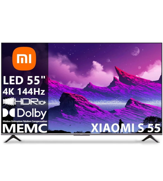 Телевизор Xiaomi Mi TV S55 4K UHD 144Гц (L55M9-S) – Smart TV HyperOS, Wi-Fi 6, DTS:X, Dolby Atmos, FreeSync