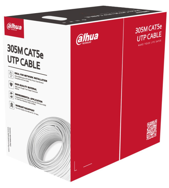 Сетевой кабель Dahua PFM920I-5EU-U UTP CAT5 0.5 OFC+PVC+Flame retardant 305m