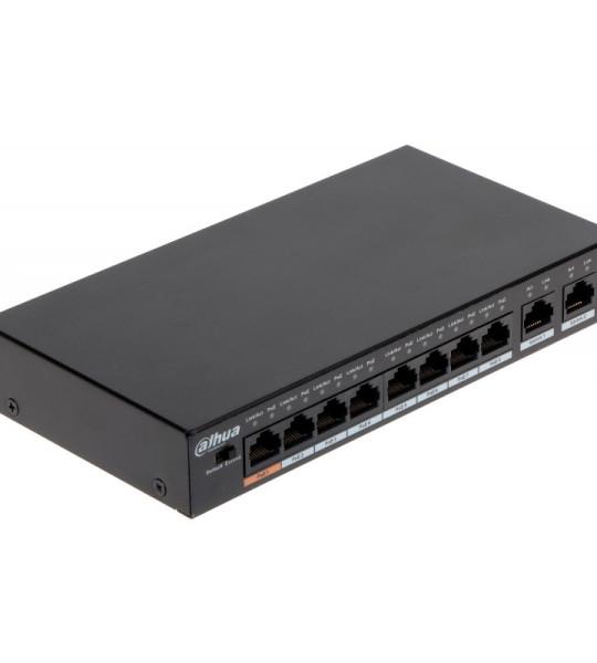 POE коммутатор Dahua DH-PFS3010-8ET-96 (810/100Mbps PoE ports, 210/100/1000Mbps ports)