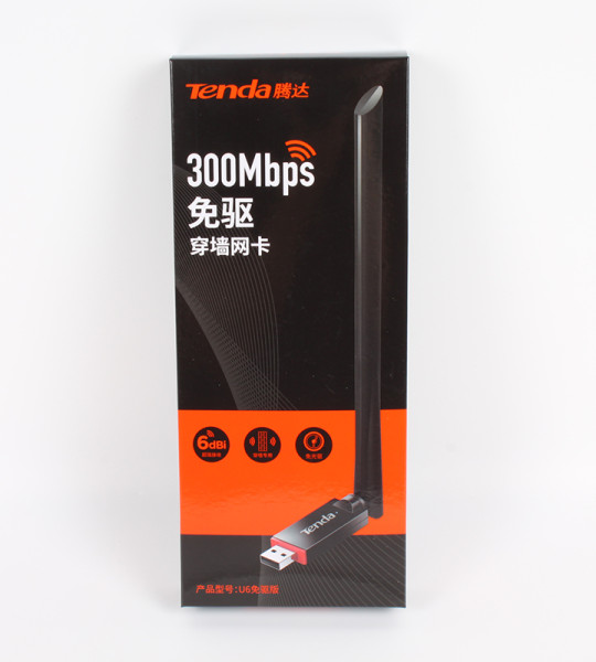 Wi-Fi адаптер Tenda U6 300Mbps — мощная внешняя антенна 6dBi, USB адаптер для ПК и ноутбуков