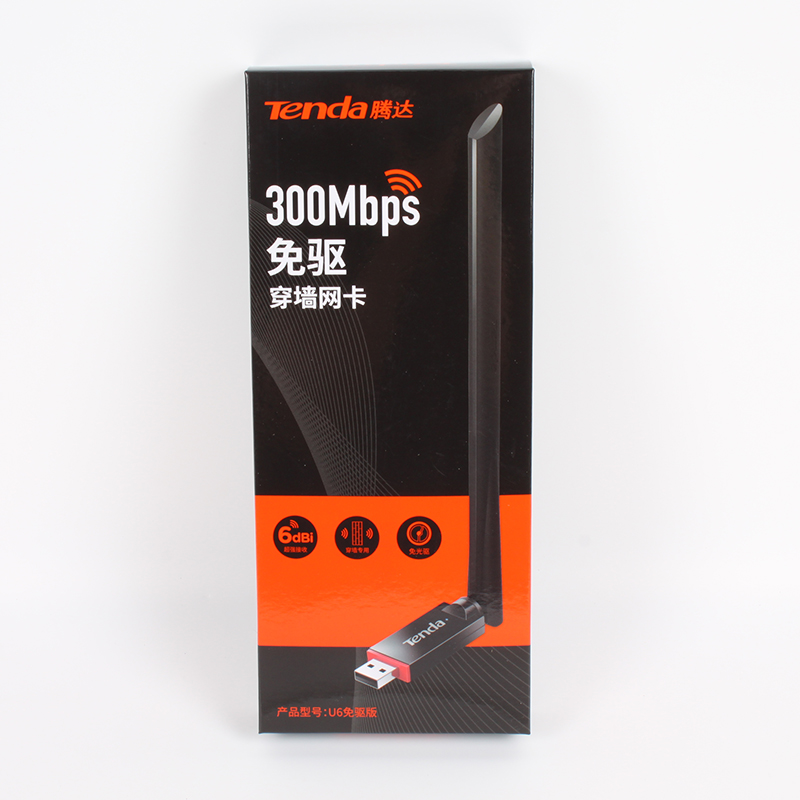 Wi-Fi адаптер Tenda U6 300Mbps — мощная внешняя антенна 6dBi, USB адаптер для ПК и ноутбуков