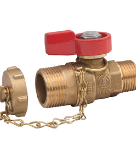 Кран шаровой выпускной Giacomini R248M нар./нар. резьба с ручкой-бабочкой