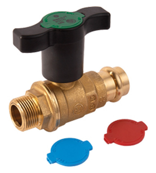 Кран шаровой Giacomini R853VT нар. резьба + пресс, с удлиненной ручкой