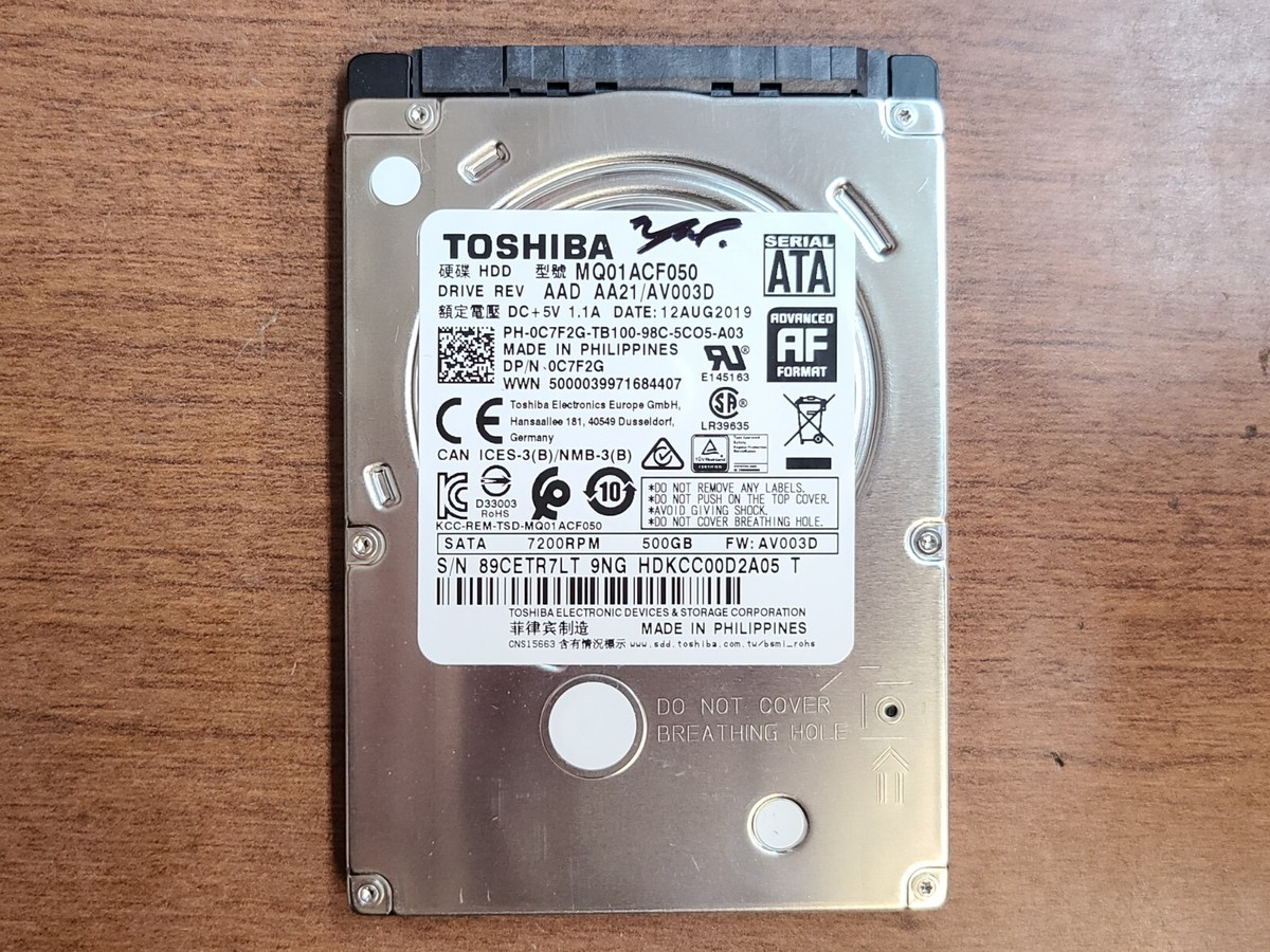 Toshiba Laptop 500GB Pull Out