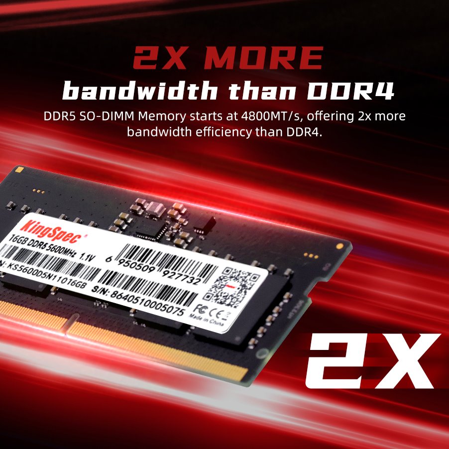 KINGSPEC DDR5 16GB 5600MHz HEATSINK