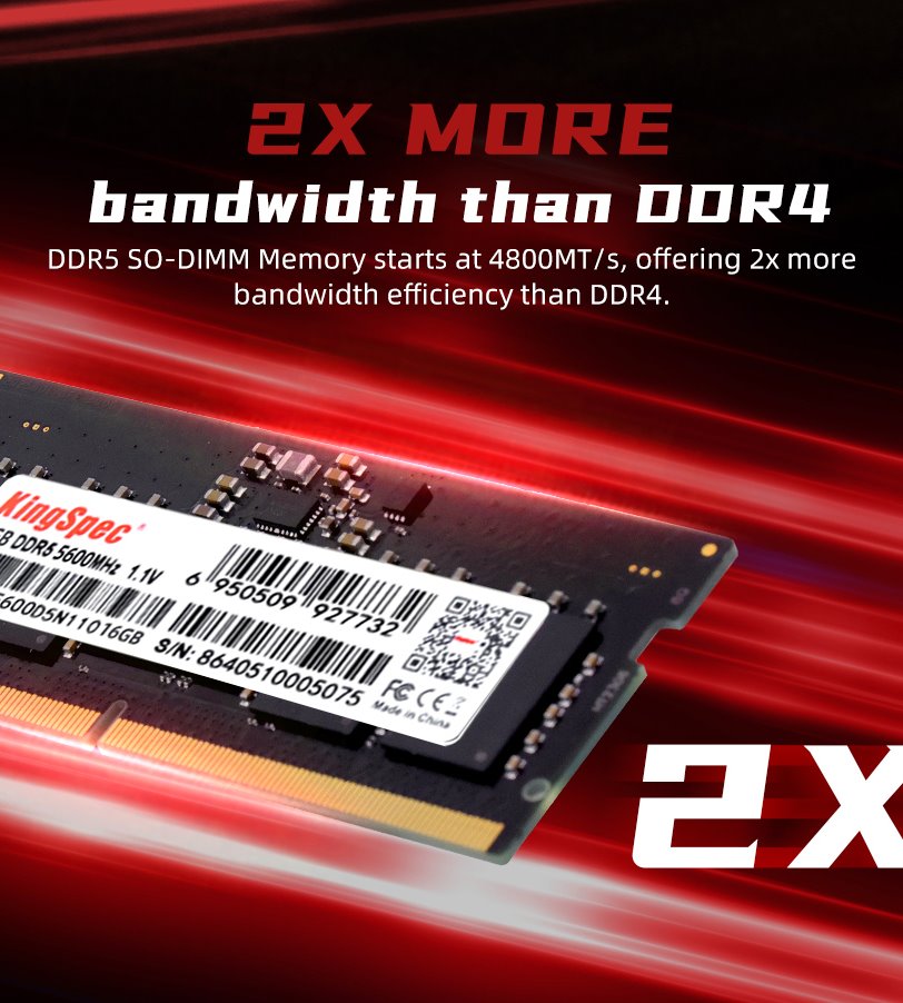 KINGSPEC DDR5 16GB 5600MHz HEATSINK