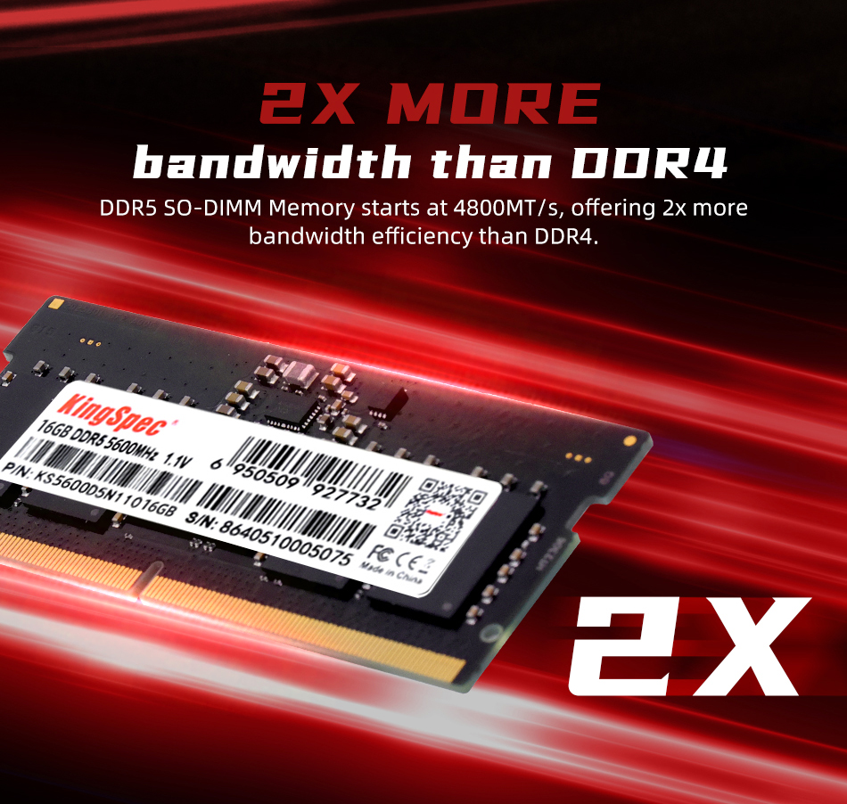 KINGSPEC DDR5 16GB 5600MHz HEATSINK