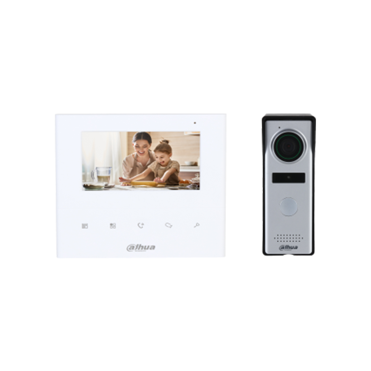 Аналоговый видеодомофон Dahua DHI‑KTA04 Kit, комплект