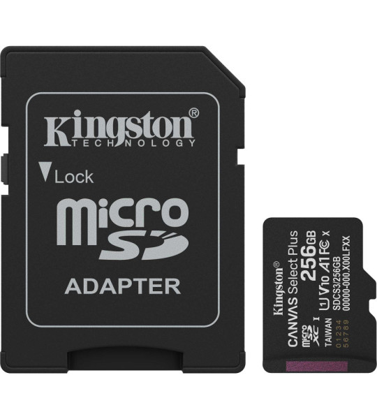 Kingston Canvas Select Plus microSD 256 gb Class 10 100MBS
