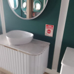 Тумба с раковиной 1721 (100x45 см) Белая радиальная