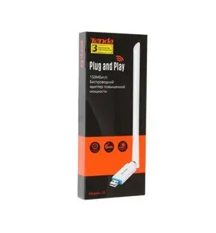 Wi-Fi USB адаптер Tenda U2 | 150 Мбит/с | 2.4 ГГц | Внешняя антенна | Поддержка Windows 7–10
