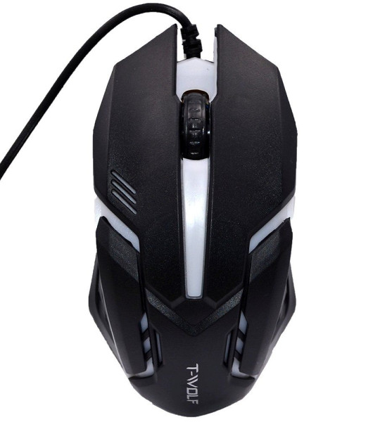 Игровая мышь T-WOLF V1 с RGB-подсветкой — проводная, USB, 1200 DPI, эргономичная