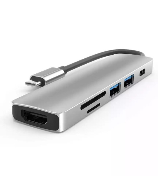6-в-1 USB-C хаб JustLink с 4K HDMI, USB 3.1, SD/TF кардридером и PD-зарядкой
