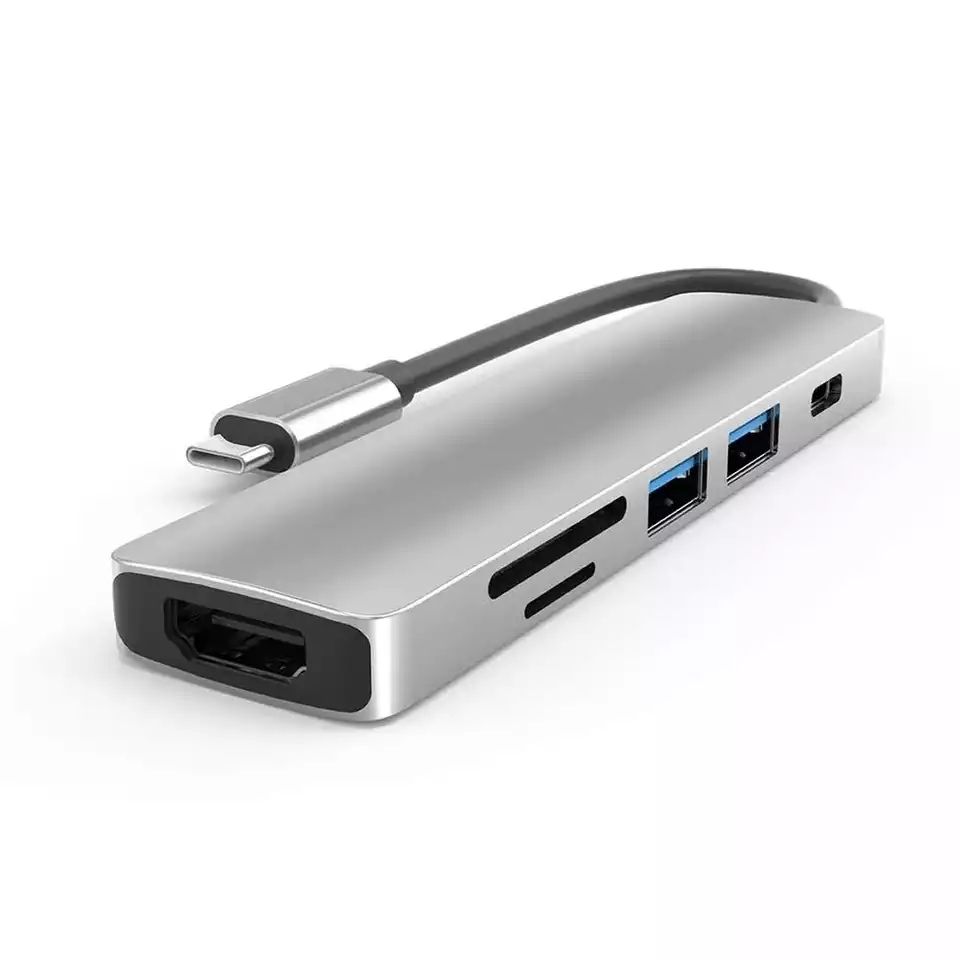 6-в-1 USB-C хаб JustLink с 4K HDMI, USB 3.1, SD/TF кардридером и PD-зарядкой