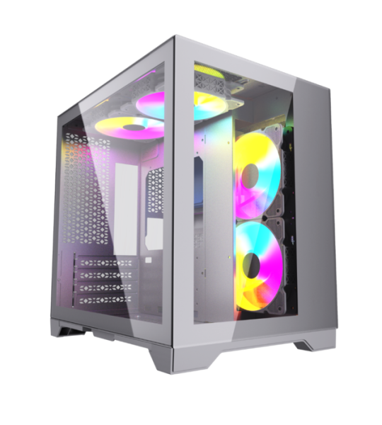 Корпус Vision Micro CVBM-L4 / CVWM-L4 Mini-Tower mATX с 4 LED вентиляторами и стеклянными панелями