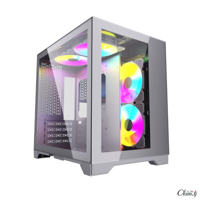 Корпус Vision Micro CVBM-L4 / CVWM-L4 Mini-Tower mATX с 4 LED вентиляторами и стеклянными панелями