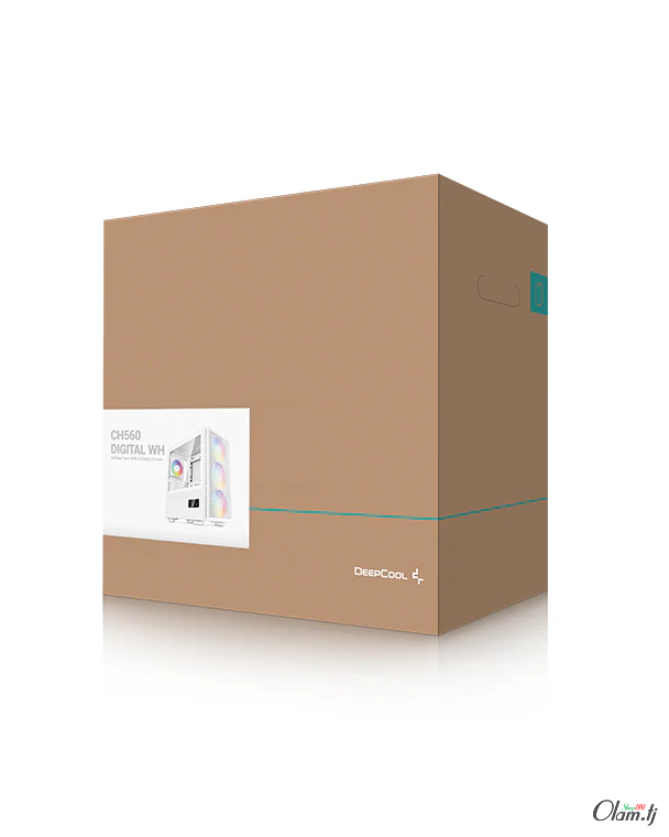 Корпус DeepCool CH560 DIGITAL WH – mid‑tower ATX/E‑ATX, 3×140 мм ARGB, гибридная боковая панель, LED‑экран, USB‑C