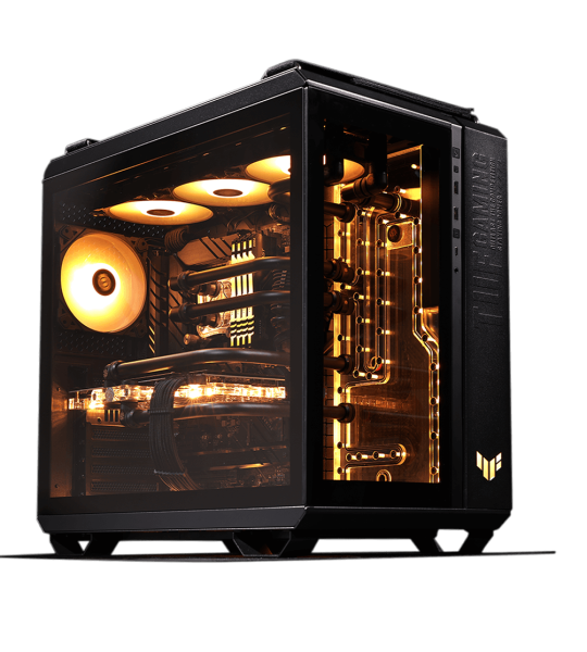 ASUS TUF Gaming GT502 – Mid‑Tower корпус без вентиляторов, 4 стекла, ARGB Aura Sync, 400 мм GPU, 360 мм СЖО