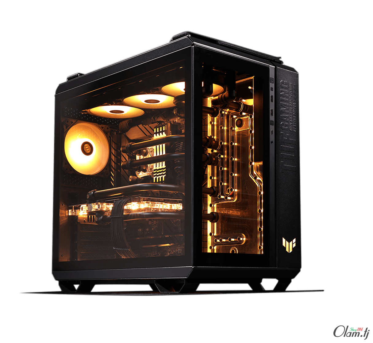 ASUS TUF Gaming GT502 – Mid‑Tower корпус без вентиляторов, 4 стекла, ARGB Aura Sync, 400 мм GPU, 360 мм СЖО