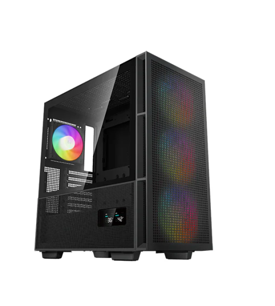 DeepCool CH560 DIGITAL – mid‑tower корпус ATX/E‑ATX, 3×140 мм ARGB‑вентиляция, гибридное стекло + LED‑экран, USB‑C