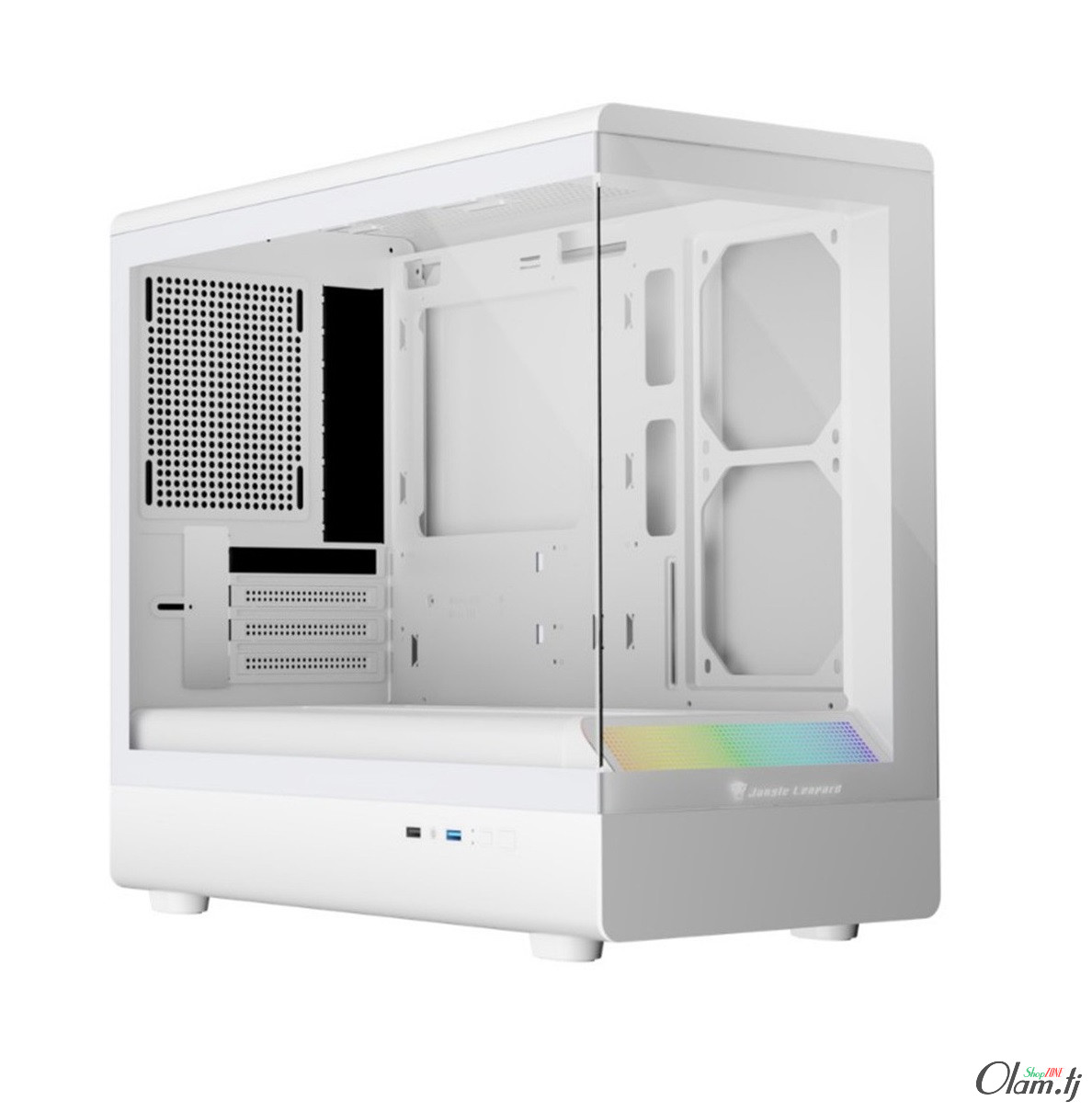 Корпус Jungle Leopard MS‑01 White, Mid‑Tower, mATX/ITX, закалённое стекло, USB 3.0