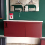 Подвесная тумба с раковиной Rinza Quick 100 (Бордовая)