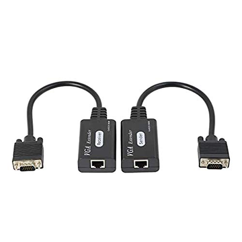 XMSJSIY VGA удлинитель Cat5e/6 до 60м, VGA-RJ45, 1080P, TX+RX, для HDTV, PS4, STB, ПК. Чёткий сигнал!