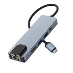 Док-станция USB-C 5 в 1 с HDMI, RJ45 и USB 3.0 — расширение для ноутбука с зарядкой до 60 Вт