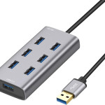 7-портовый USB-хаб TINGUT с алюминиевым корпусом — высокая скорость передачи 300 МБ/с