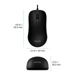 PHILIPS 3-кнопочная USB-мышь для ноутбука, ПК или Mac OS