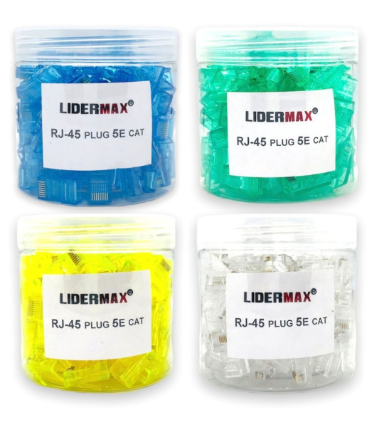 Сетевые коннекторы RJ45 LIDERMAX (97 шт) — пластиковые, для UTP кабеля