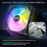 Корпус для ПК ATX Mid Tower, Aqua 7, предварительно установленный вентилятор 6 × 120 мм PWM ARGB