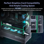 Корпус для ПК ATX Mid Tower, Aqua 7, предварительно установленный вентилятор 6 × 120 мм PWM ARGB