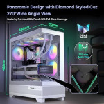 Корпус для ПК ATX Mid Tower, Aqua 7, предварительно установленный вентилятор 6 × 120 мм PWM ARGB