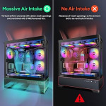 Корпус для ПК ATX Mid Tower, Aqua 7, предварительно установленный вентилятор 6 × 120 мм PWM ARGB