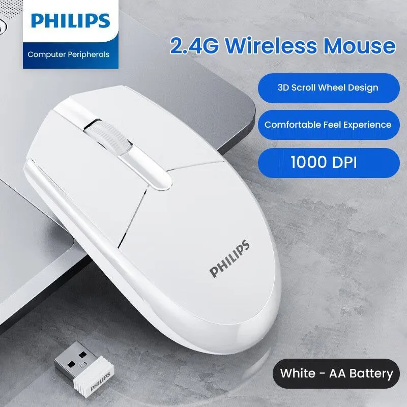Philips Мышь беспроводная Philips SPK7337, белый / черный