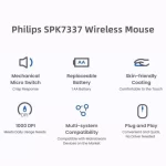 Philips Мышь беспроводная Philips SPK7337, белый / черный