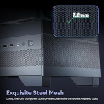 Корпус для ПК ATX Mid Tower, Aqua 7, предварительно установленный вентилятор 6 × 120 мм PWM ARGB