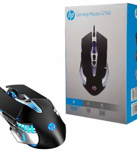 Игровая мышь HP G160 с RGB подсветкой и 7 кнопками — проводная, USB, 2400 DPI
