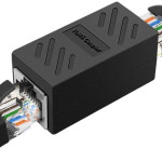 Переходник RJ45–RJ45 Orient C86 — соединитель интернет-кабелей, черный, удлинитель LAN, сетевой адаптер
