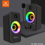 Kisonli X8 Компьютерные динамики 2.0 с RGB подсветкой, 6 Вт, питание от USB, стильный дизайн