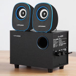 Оригинальные компьютерные колонки Lenrue C3 2.1 | Мощный бас, USB + 3.5 мм, для ПК/ноутбука/телефона