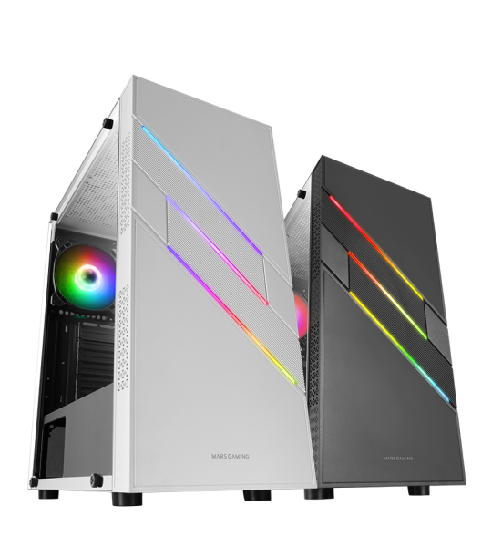 Mars Gaming MC-U3 Black and White: корпус для ПК формата ATX XL с тройной подсветкой ARGB, 12-см (MCU3)