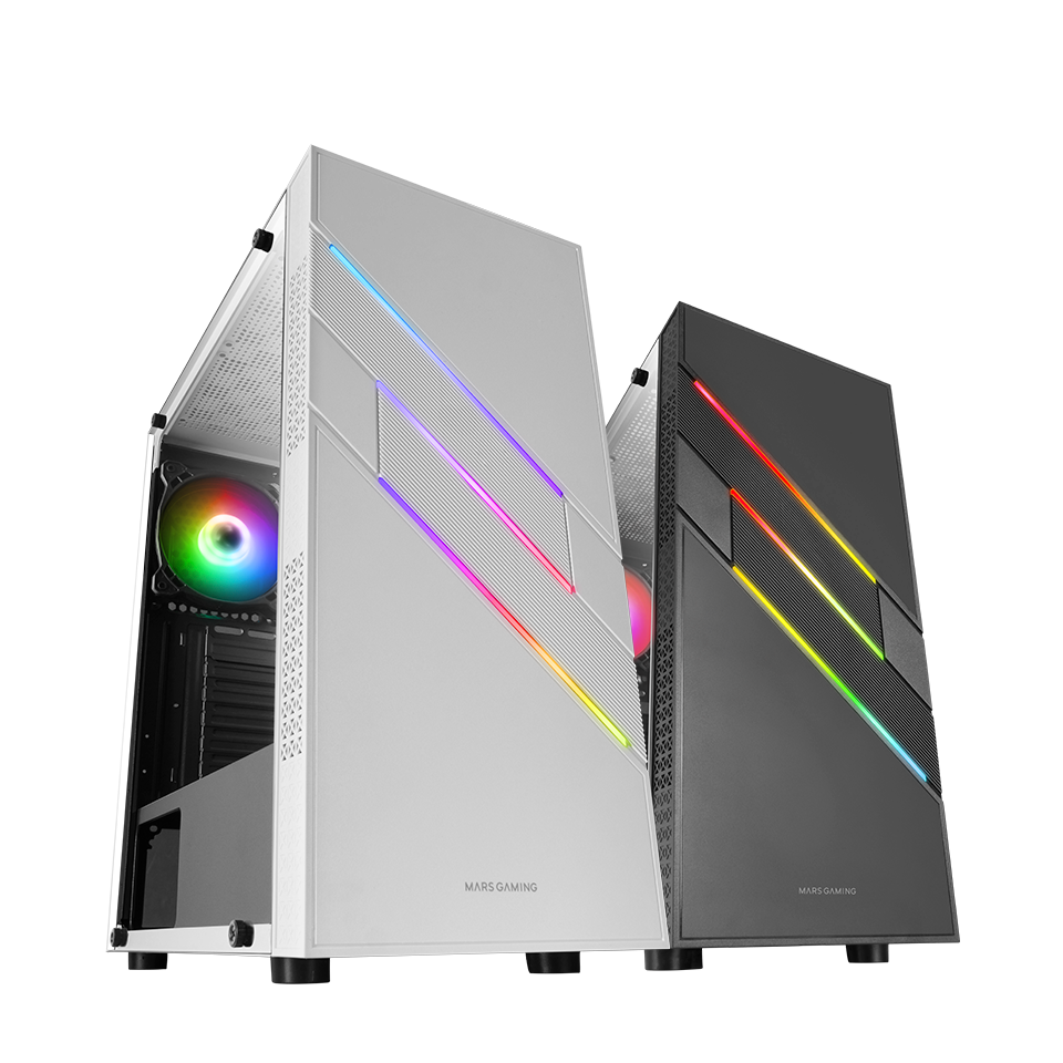 Mars Gaming MC-U3 Black and White: корпус для ПК формата ATX XL с тройной подсветкой ARGB, 12-см (MCU3)