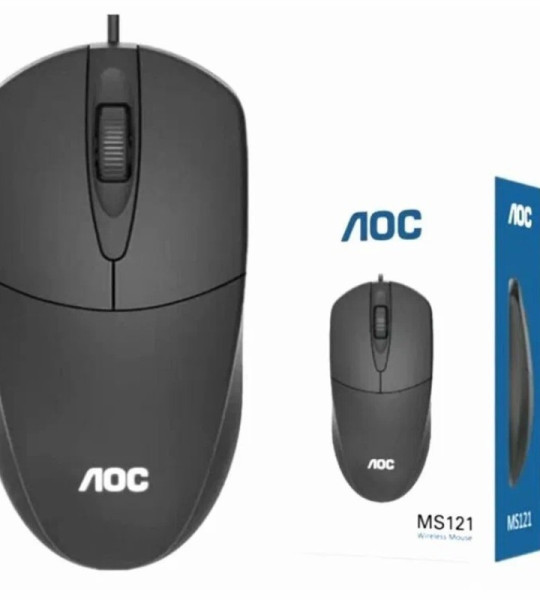 Проводная мышь AOC MS121, 1200 DPI, USB, симметричная, 3 кнопки